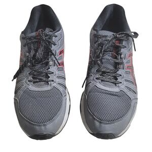 ASICS Gel-Venture 7 Mens 9.5 Grey Red Trail Running Shoes 1011A560 Excellent